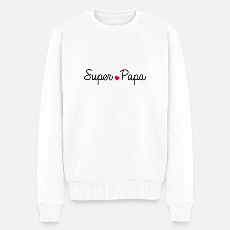 Für Superväter und zukünftige Väter - Männer Premium Bio Pullover - Weiß