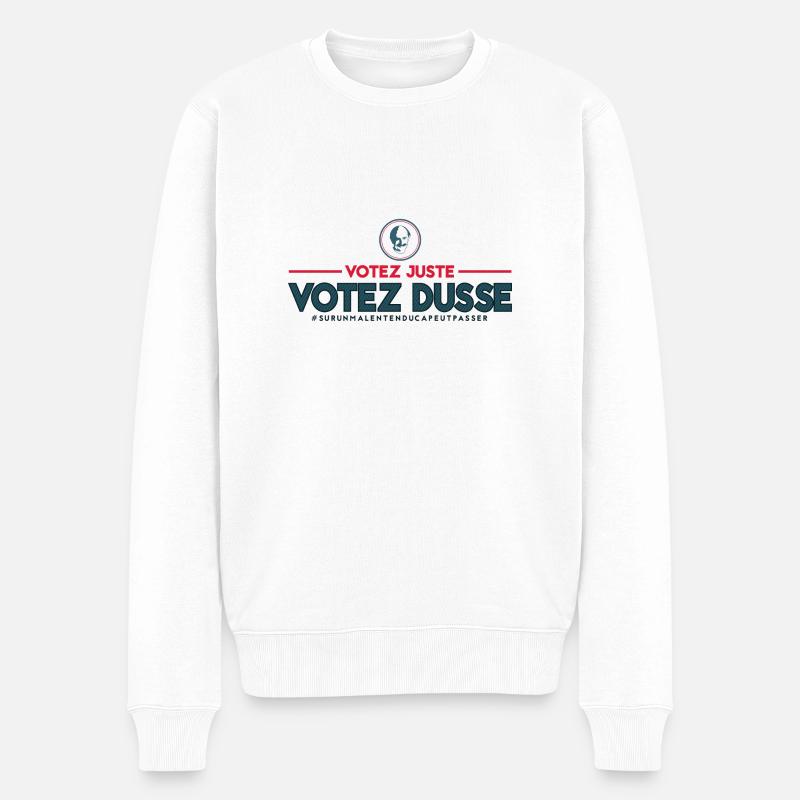 Votez Dusse - Pull Premium bio Homme - blanc