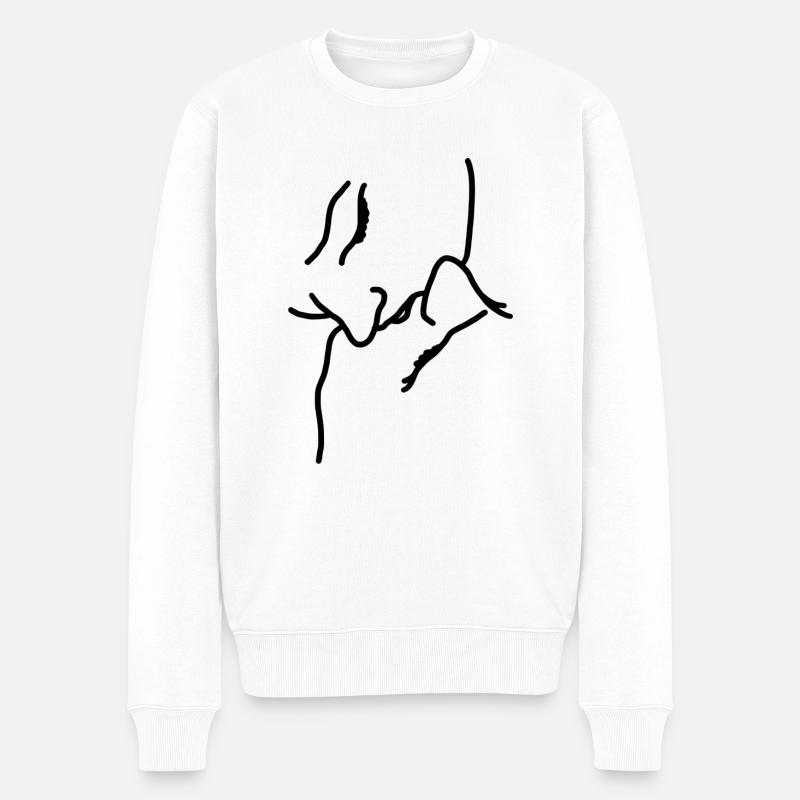 BAISER - Pull Premium bio Homme - blanc