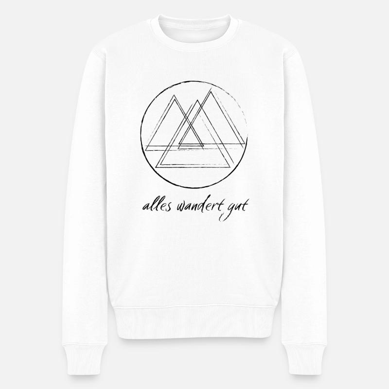 Berge / Alles Wandert Gut - Männer Premium Bio Pullover - Weiß