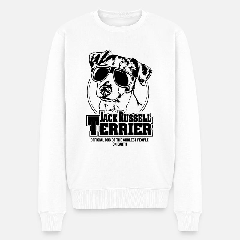JACK RUSSELL TERRIER coolest people Hunde Spruch - Männer Premium Bio Pullover - Weiß