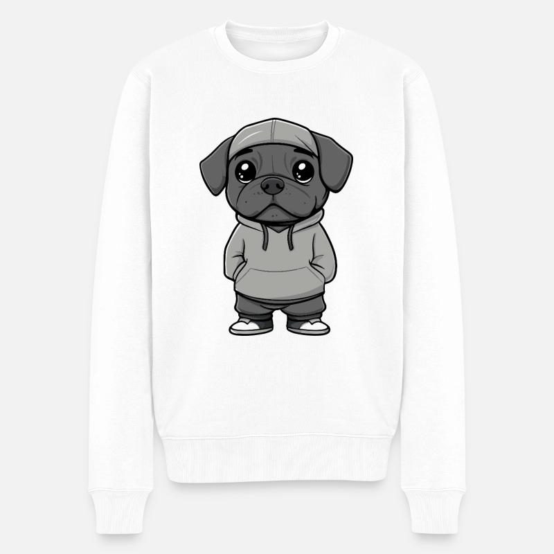 Chien Mastiff Drôle - Pull Premium bio Homme - blanc