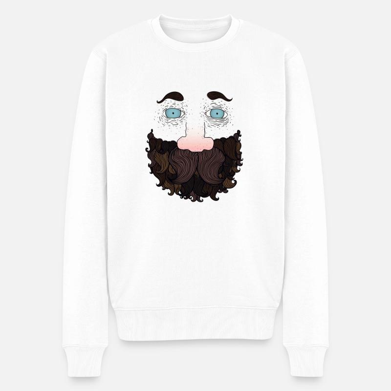 Beard guy - Pull Premium bio Homme - blanc