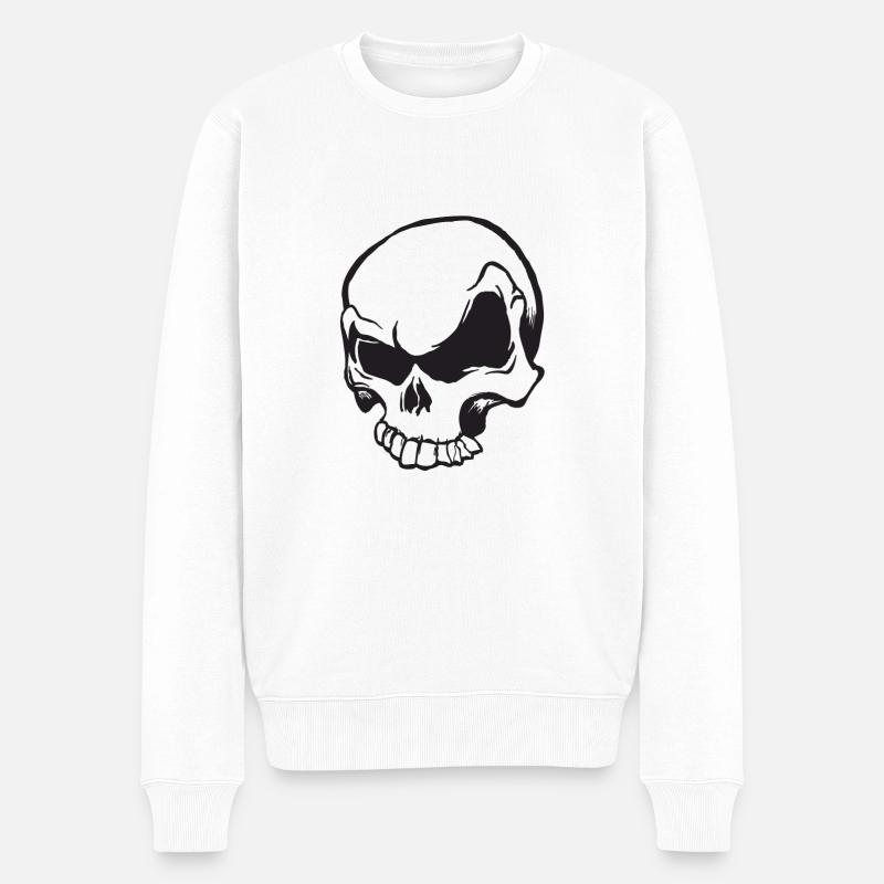 tete de mort - Pull Premium bio Homme - blanc