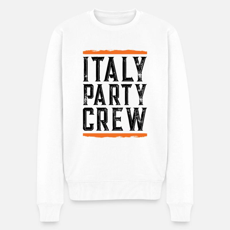 Italien Party Crew - Männer Premium Bio Pullover - Weiß