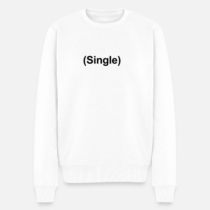 single - Männer Premium Bio Pullover - Weiß