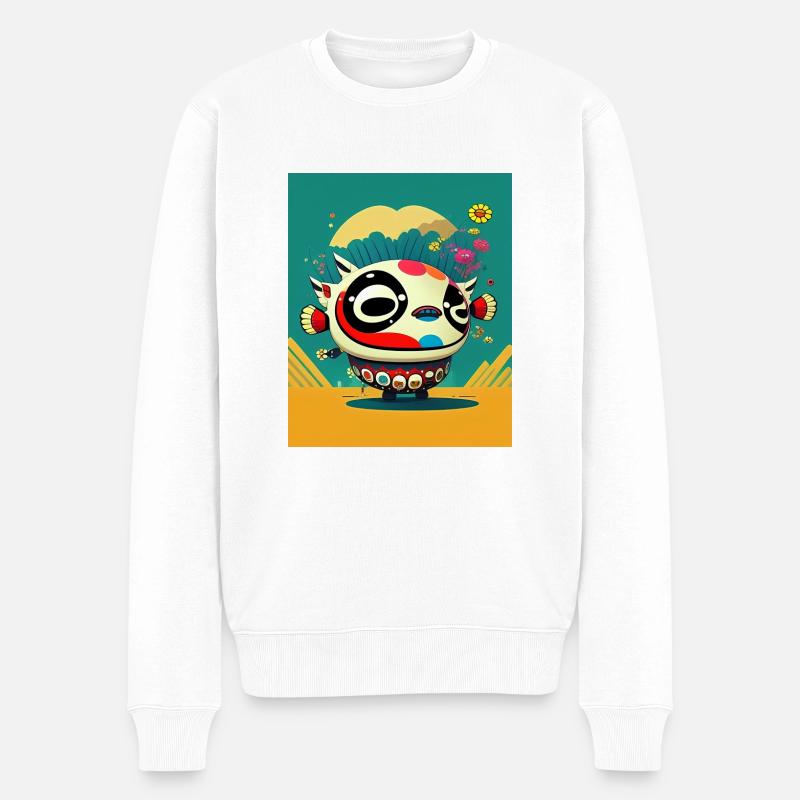 Japan 3d Art - Männer Premium Bio Pullover - Weiß