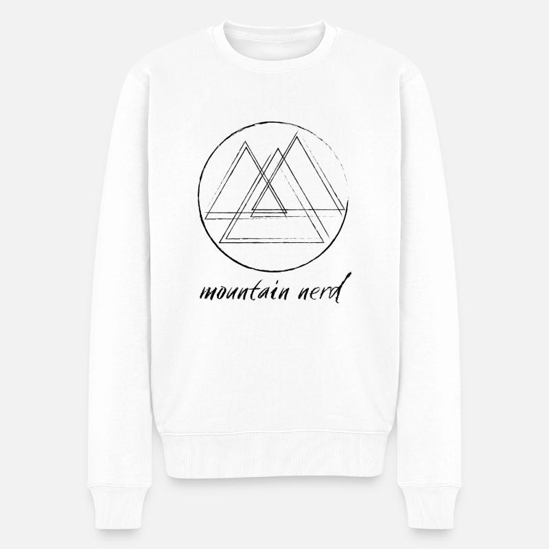 Berge Nerd / Mountain Nerd - Männer Premium Bio Pullover - Weiß