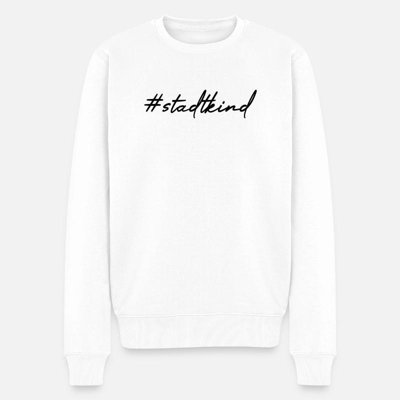 #stadtkind - Männer Premium Bio Pullover - Weiß