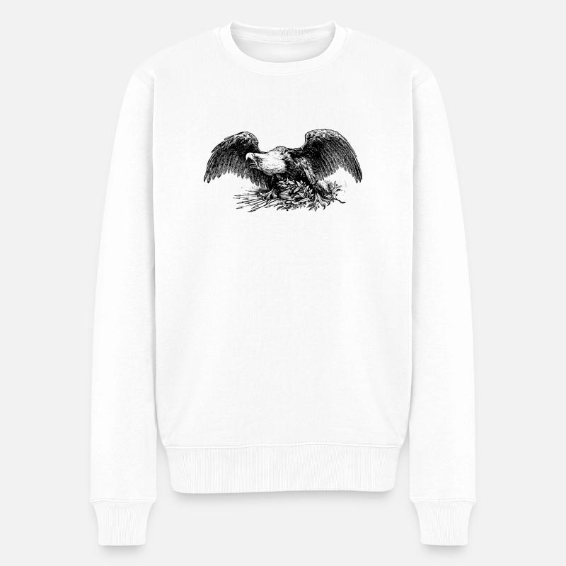 Adler - Männer Premium Bio Pullover - Weiß