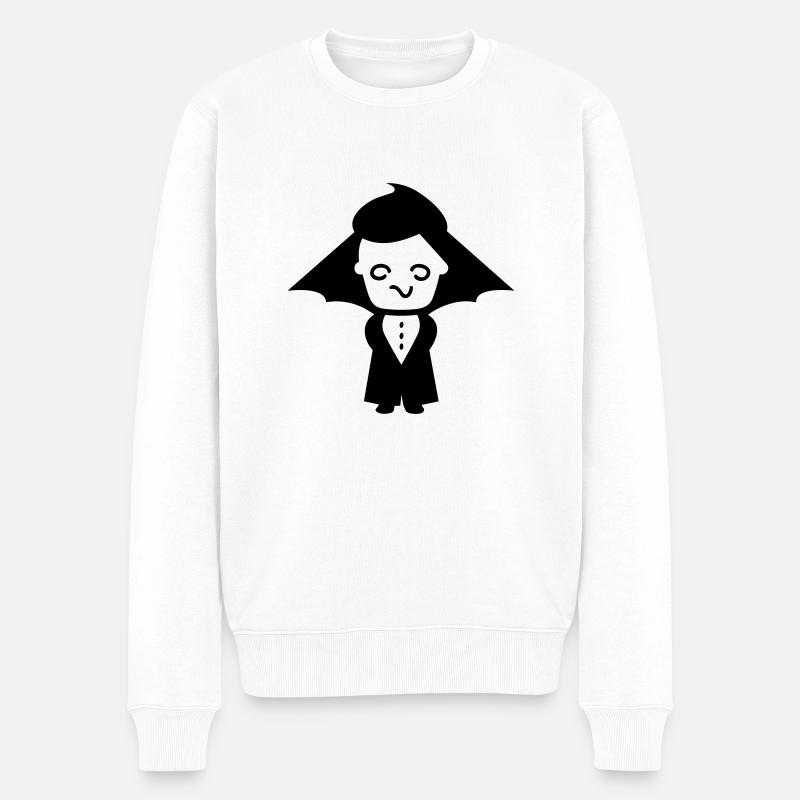 Vampir - Männer Premium Bio Pullover - Weiß