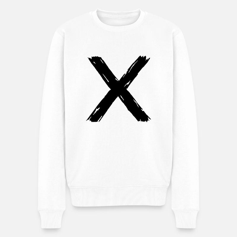 X - Männer Premium Bio Pullover - Weiß