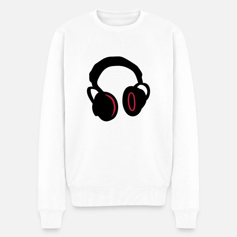 casque - Pull Premium bio Homme - blanc