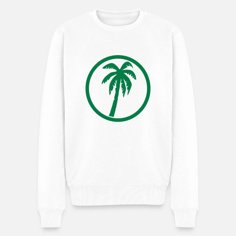 Palme - Männer Premium Bio Pullover - Weiß