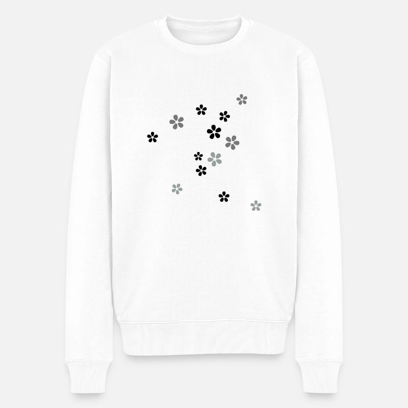 little flowers - Männer Premium Bio Pullover - Weiß