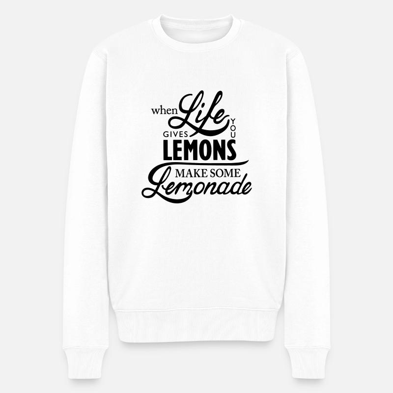 When life gives you lemons v2 - Männer Premium Bio Pullover - Weiß