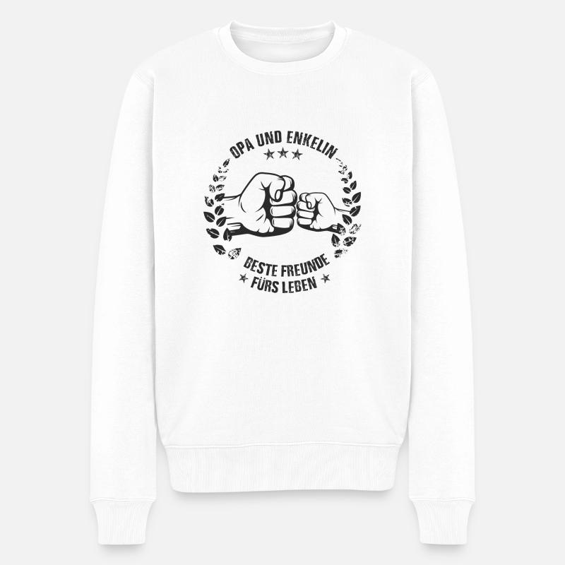 Opa und Enkelin - Männer Premium Bio Pullover - Weiß