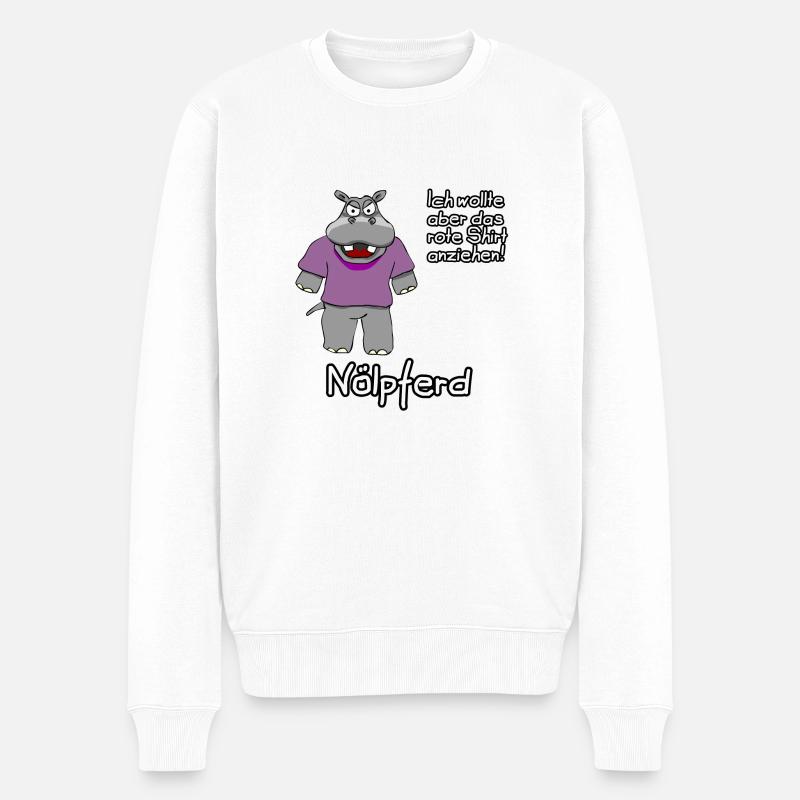 Nölpferd - Männer Premium Bio Pullover - Weiß