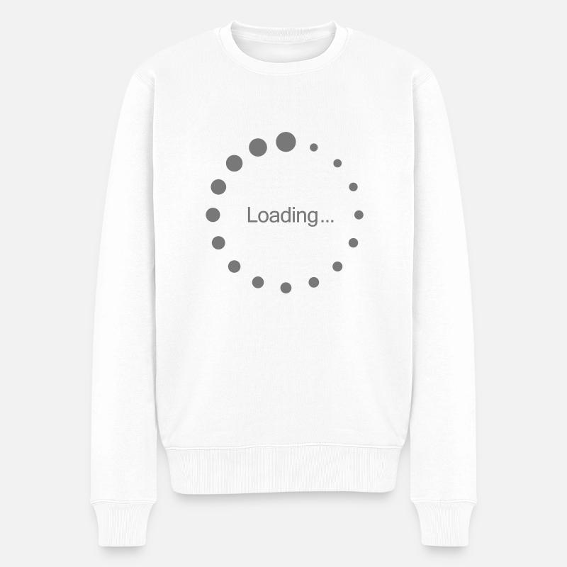 loading_circle - Männer Premium Bio Pullover - Weiß