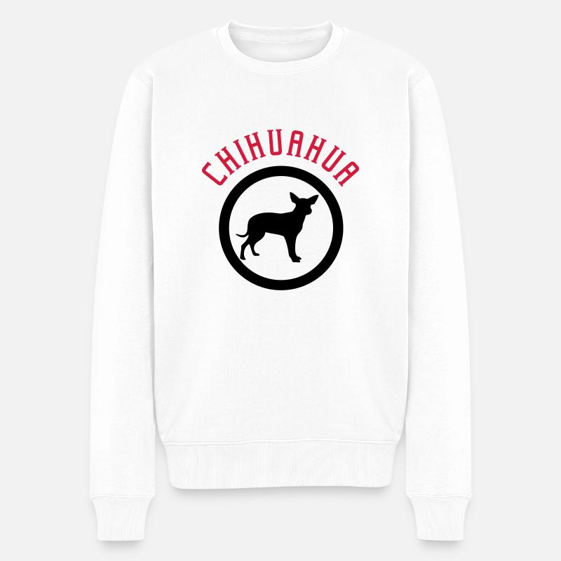 Chihuahua 2c - Männer Premium Bio Pullover - Weiß