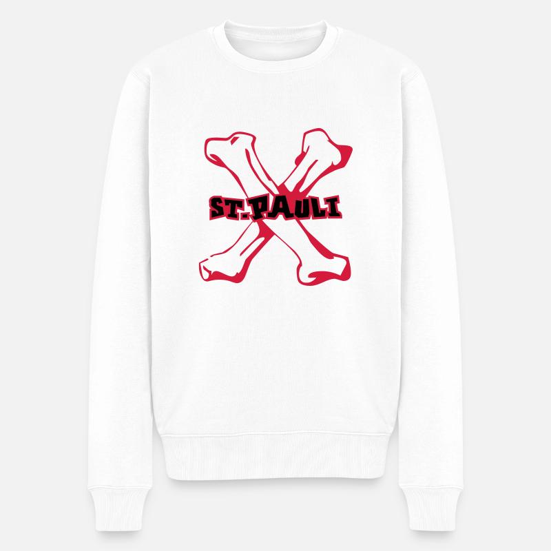St Pauli, Hambourg - Pull Premium bio Homme - blanc