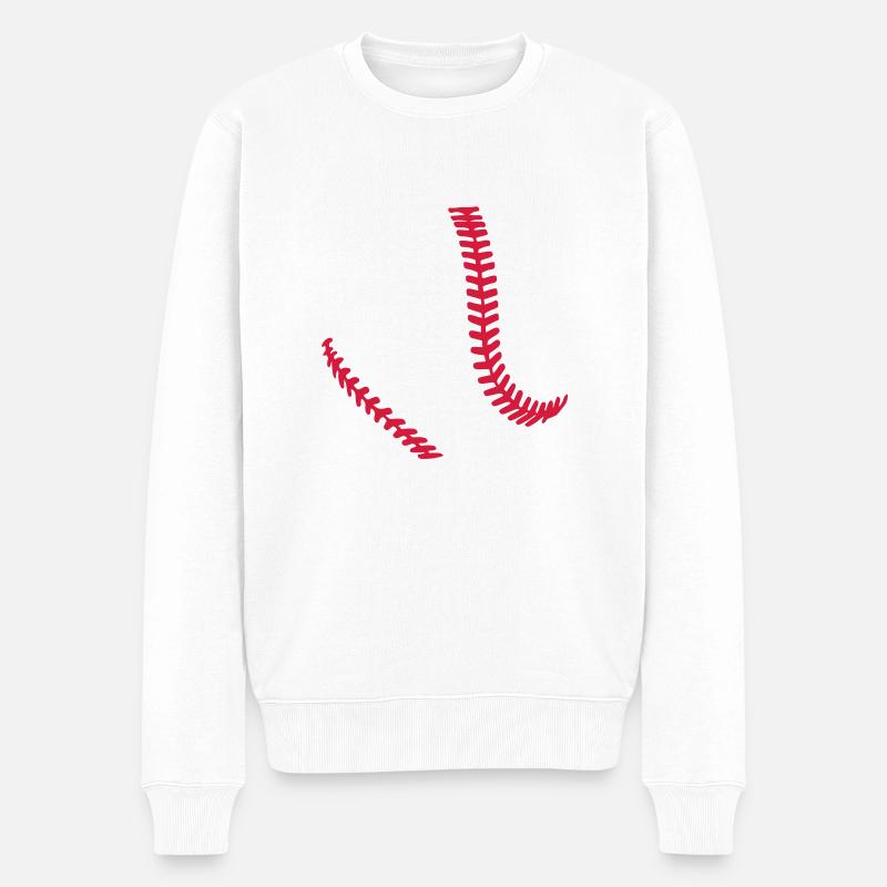 Baseball - Männer Premium Bio Pullover - Weiß