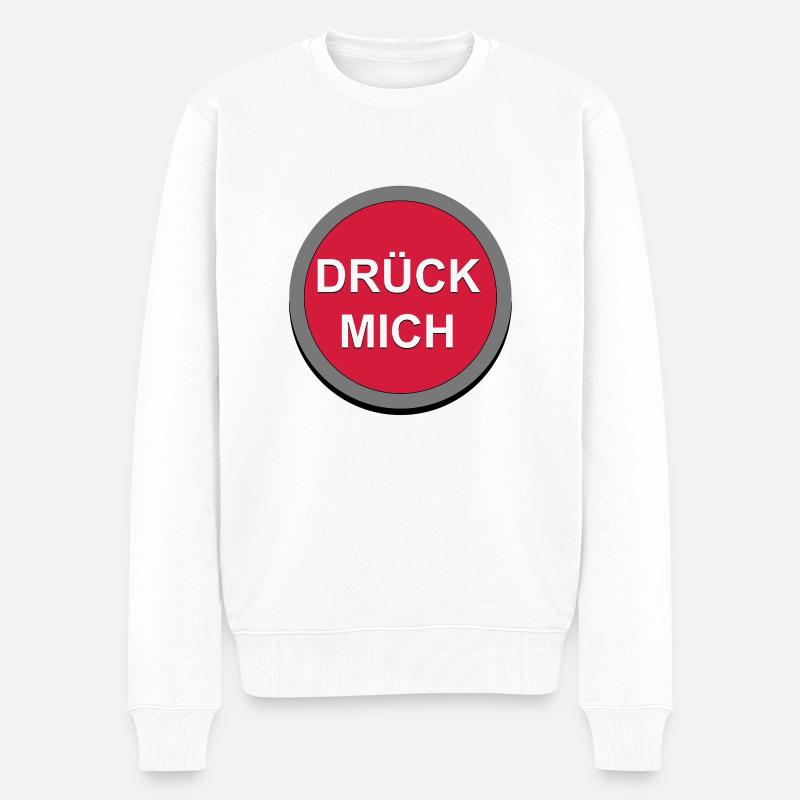 Drück Mich Button - Männer Premium Bio Pullover - Weiß