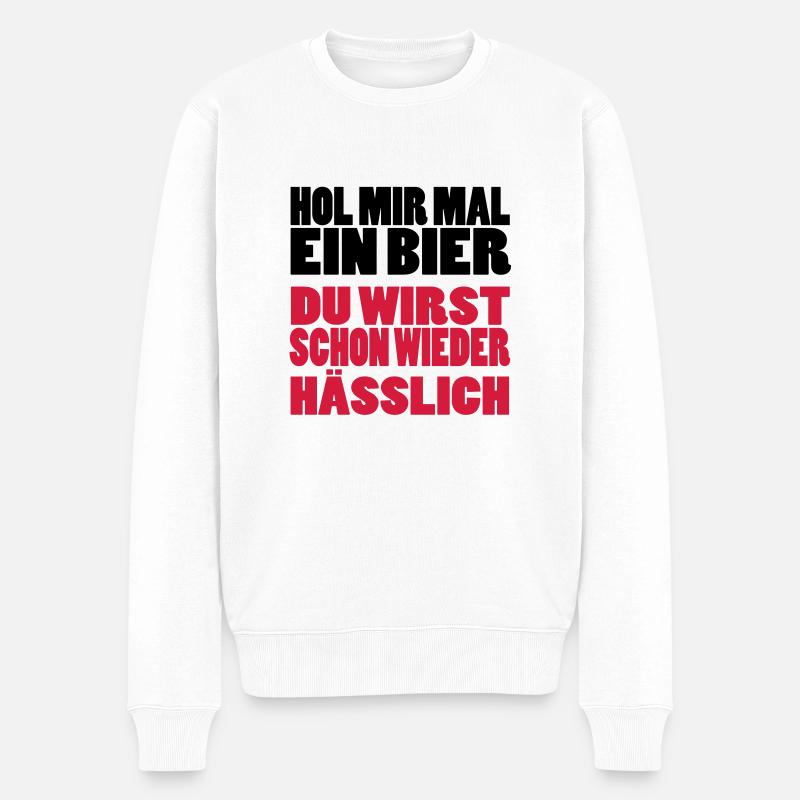 bier - Männer Premium Bio Pullover - Weiß