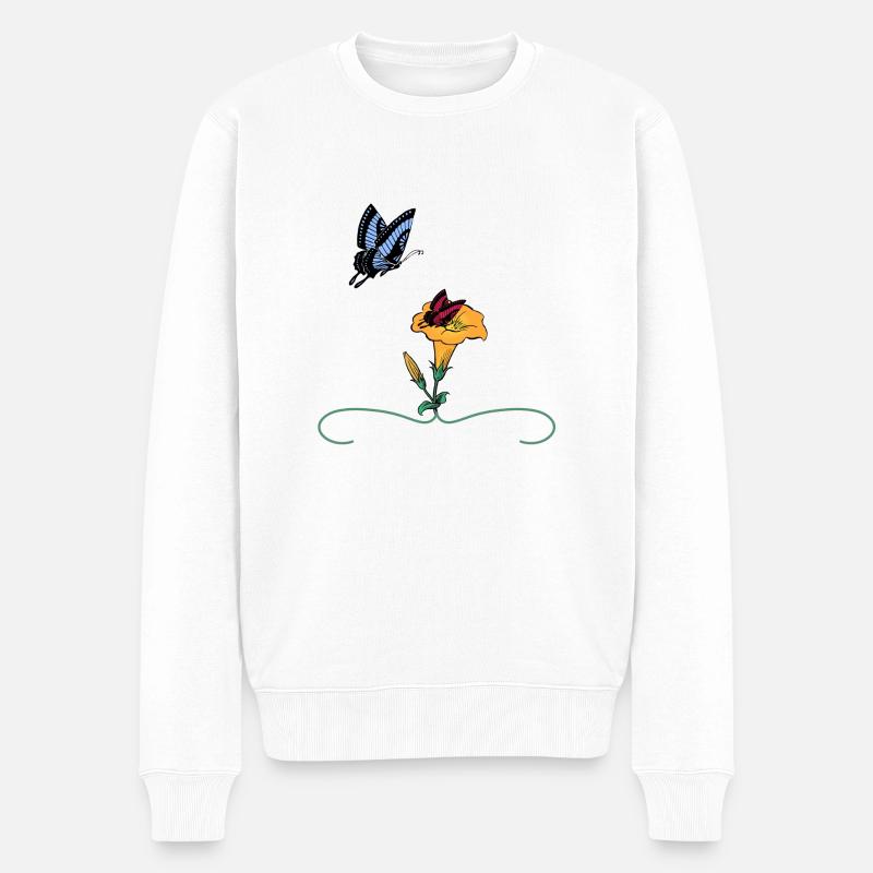 Papillons d'été - Pull Premium bio Homme - blanc