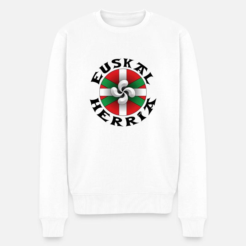 Baskische Land Entwurf 116 - Männer Premium Bio Pullover - Weiß