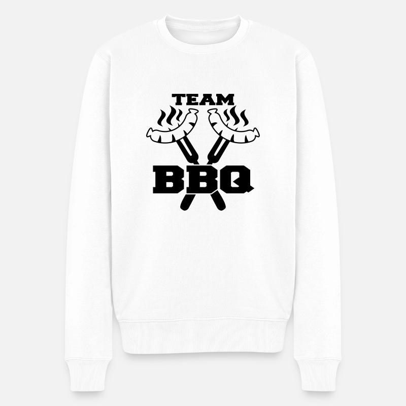 Team BBQ Logo - Männer Premium Bio Pullover - Weiß