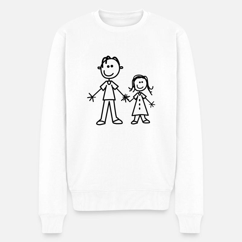 Geschwister - Männer Premium Bio Pullover - Weiß