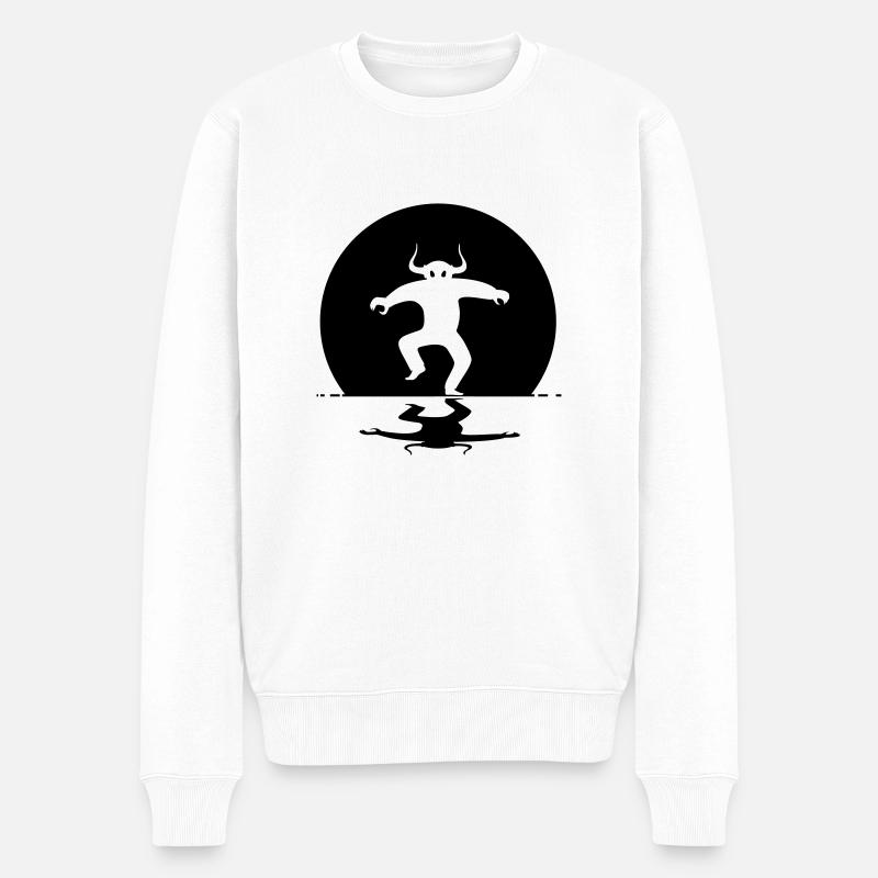 DancingDevil - Männer Premium Bio Pullover - Weiß