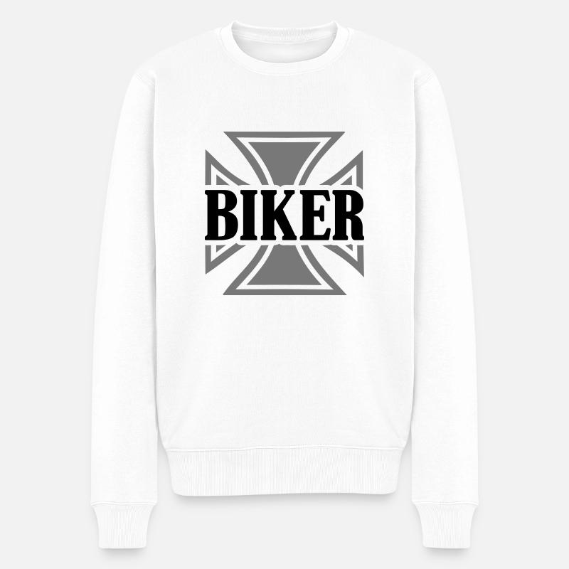 Biker - Männer Premium Bio Pullover - Weiß