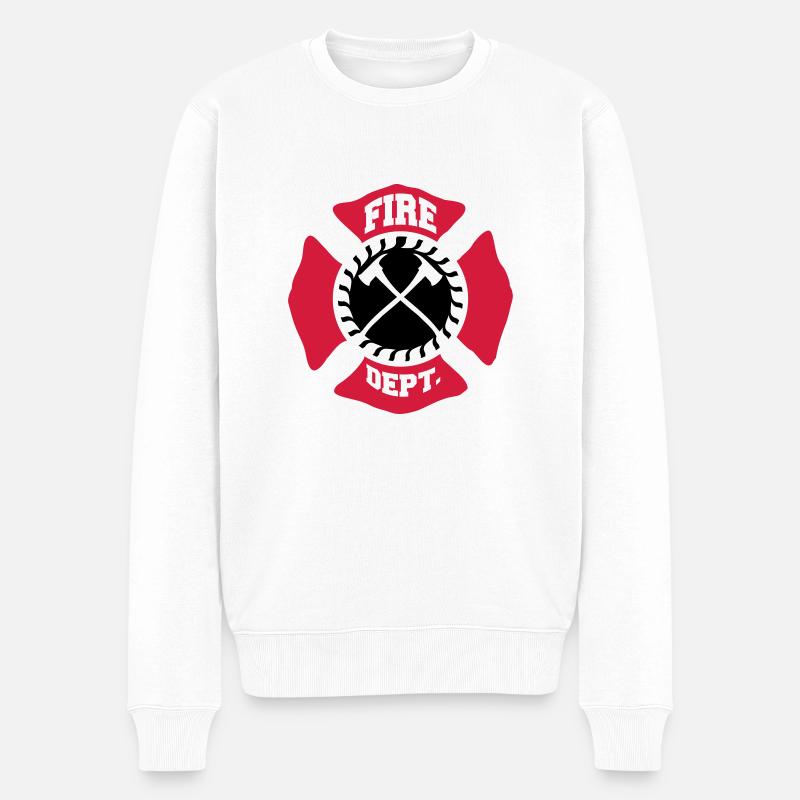 Feuerwehr Logo Symbol Design - Männer Premium Bio Pullover - Weiß