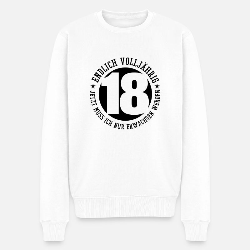 endlich_volljaehrig_f1 - Männer Premium Bio Pullover - Weiß