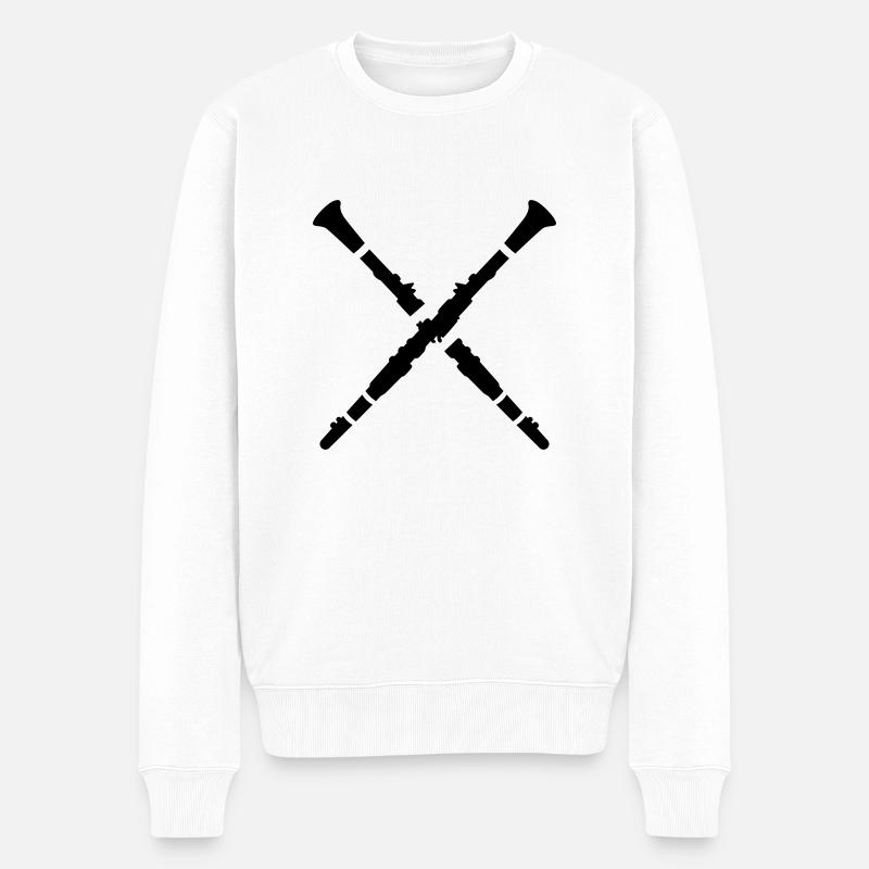 Klarinette - Männer Premium Bio Pullover - Weiß
