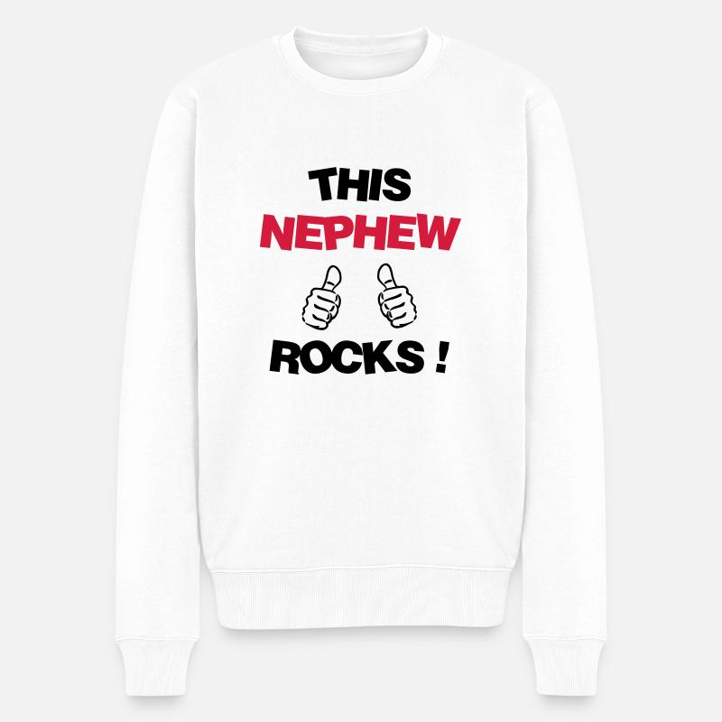 Nichte / Neffe / Onkel / Tante - Männer Premium Bio Pullover - Weiß