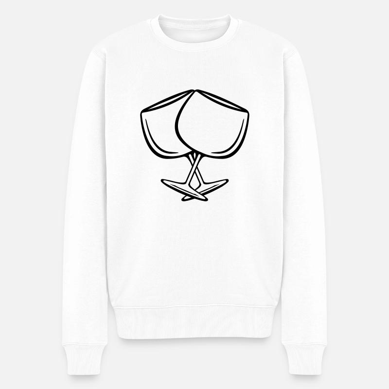 wine glasses - Männer Premium Bio Pullover - Weiß