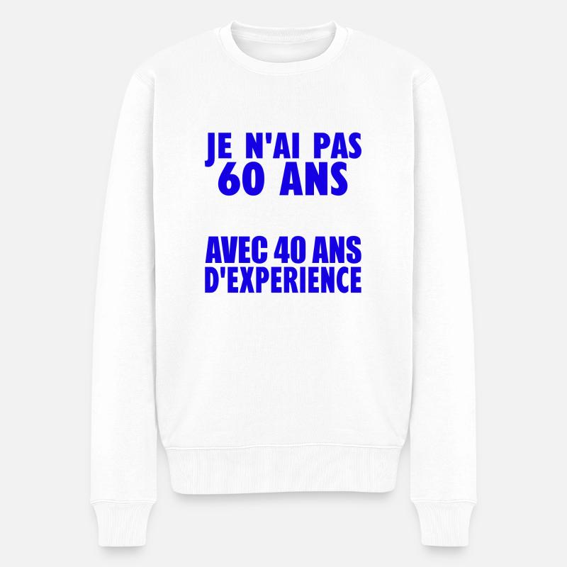 60 ans - Pull Premium bio Homme - blanc