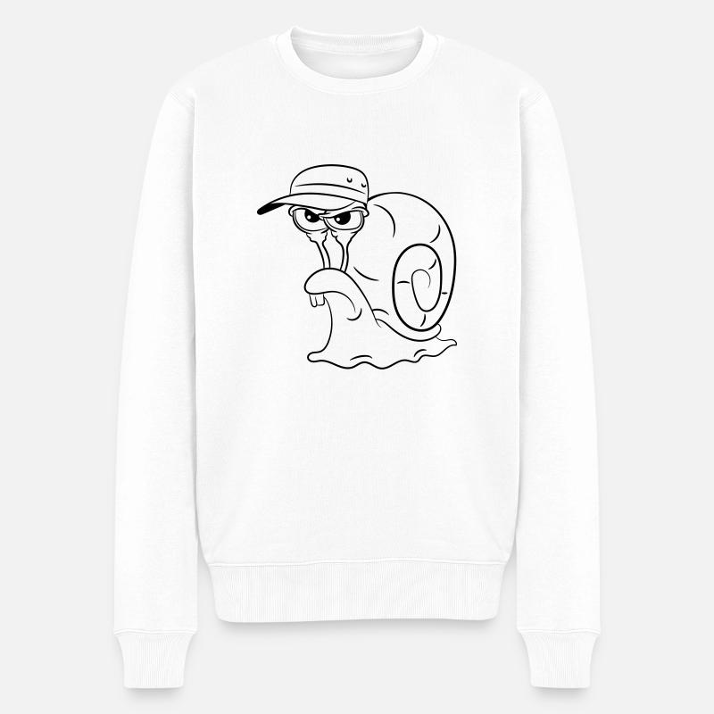 Escargot drôle mal - Pull Premium bio Homme - blanc