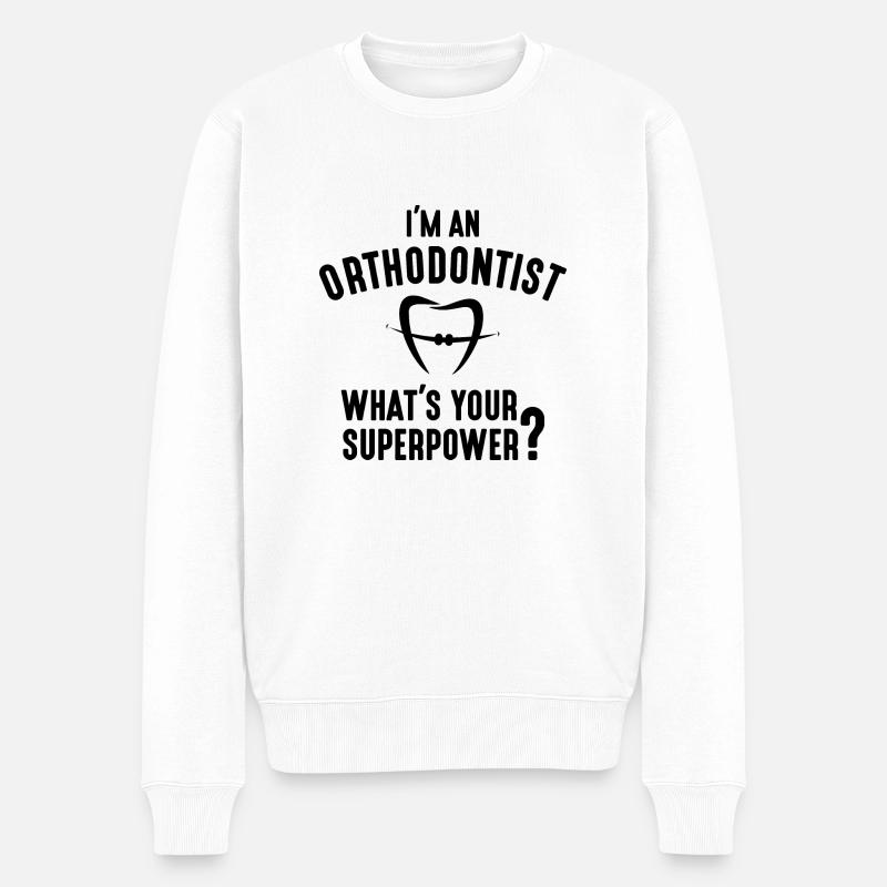 JE SUIS ORTHODONTISTE B - Pull Premium bio Homme - blanc