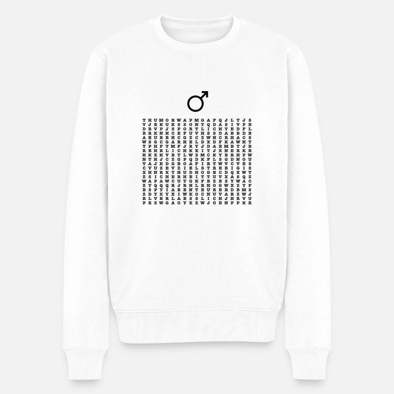Buchstabenrätsel Männer - Männer Premium Bio Pullover - Weiß