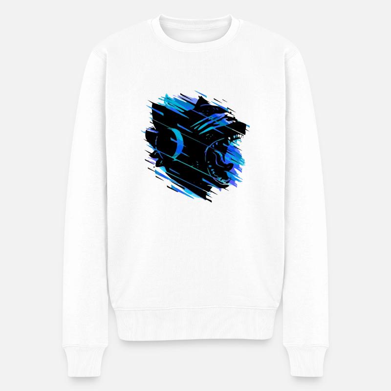 Monstercat Blue Mix - Pull Premium bio Homme - blanc