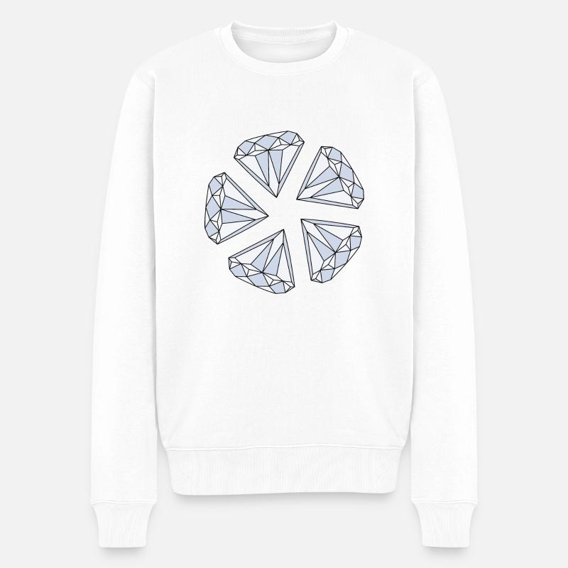Diamant (diamond) - Pull Premium bio Homme - blanc