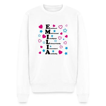 Emilia - Männer Premium Bio Pullover - Weiß - Vorne - Thijin (182cm)