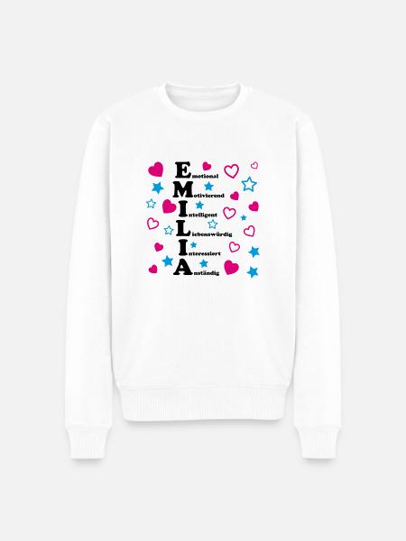 Emilia - Männer Premium Bio Pullover - Weiß