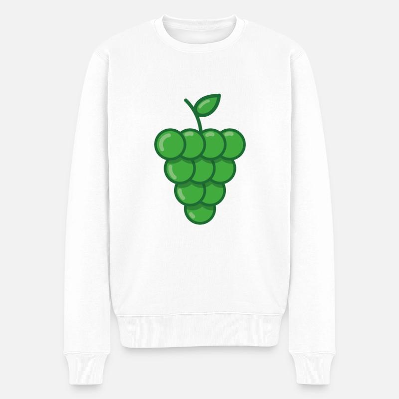 Weintrauben Obst Trauben - Männer Premium Bio Pullover - Weiß