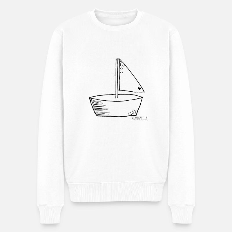 Mimosarella - Schiffchen - Männer Premium Bio Pullover - Weiß