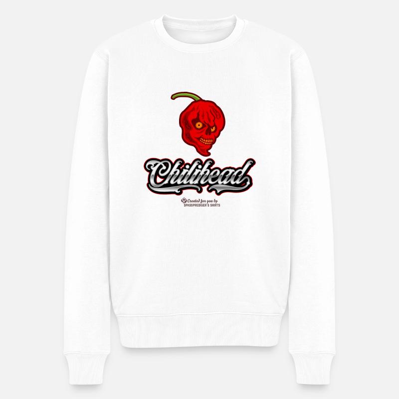 Chili Fan Design Chilihead - Pull Premium bio Homme - blanc